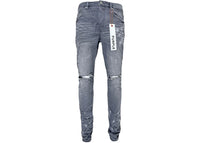 Purple Brand Worn Knee Slit Jean Grey