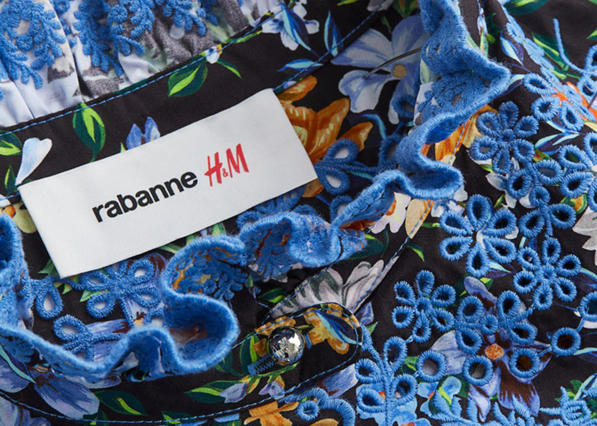 Rabanne H&M Patterned Poplin Top Black Multicolor - vue secondaire B