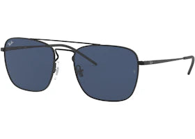 Ray-Ban RB3588 Sunglasses Matte Black/Blue (RB3588) - vue 360