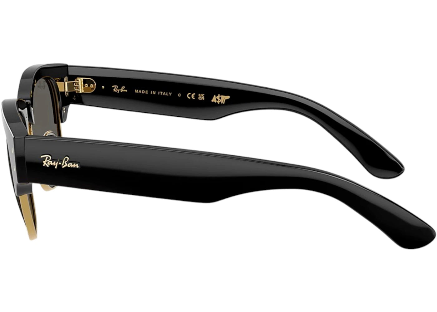 Ray-Ban x A$AP Rocky Mega Clubmaster Blacked Out Collection Sunglasses Black Dark Grey (RB0316S 6826J5 53-21) - vue secondaire B