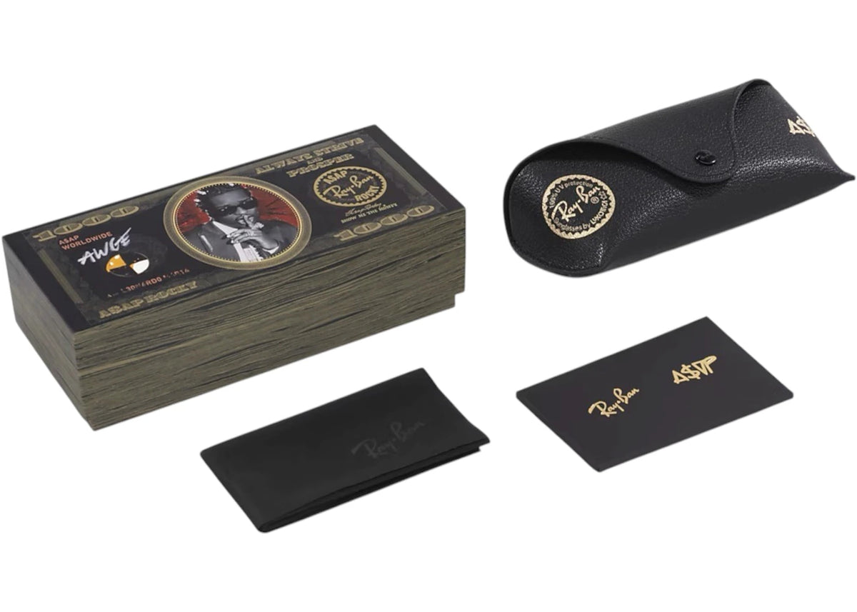 Ray-Ban x A$AP Rocky Mega Clubmaster Blacked Out Collection Sunglasses Black Dark Grey (RB0316S 6826J5 53-21) - vue secondaire B