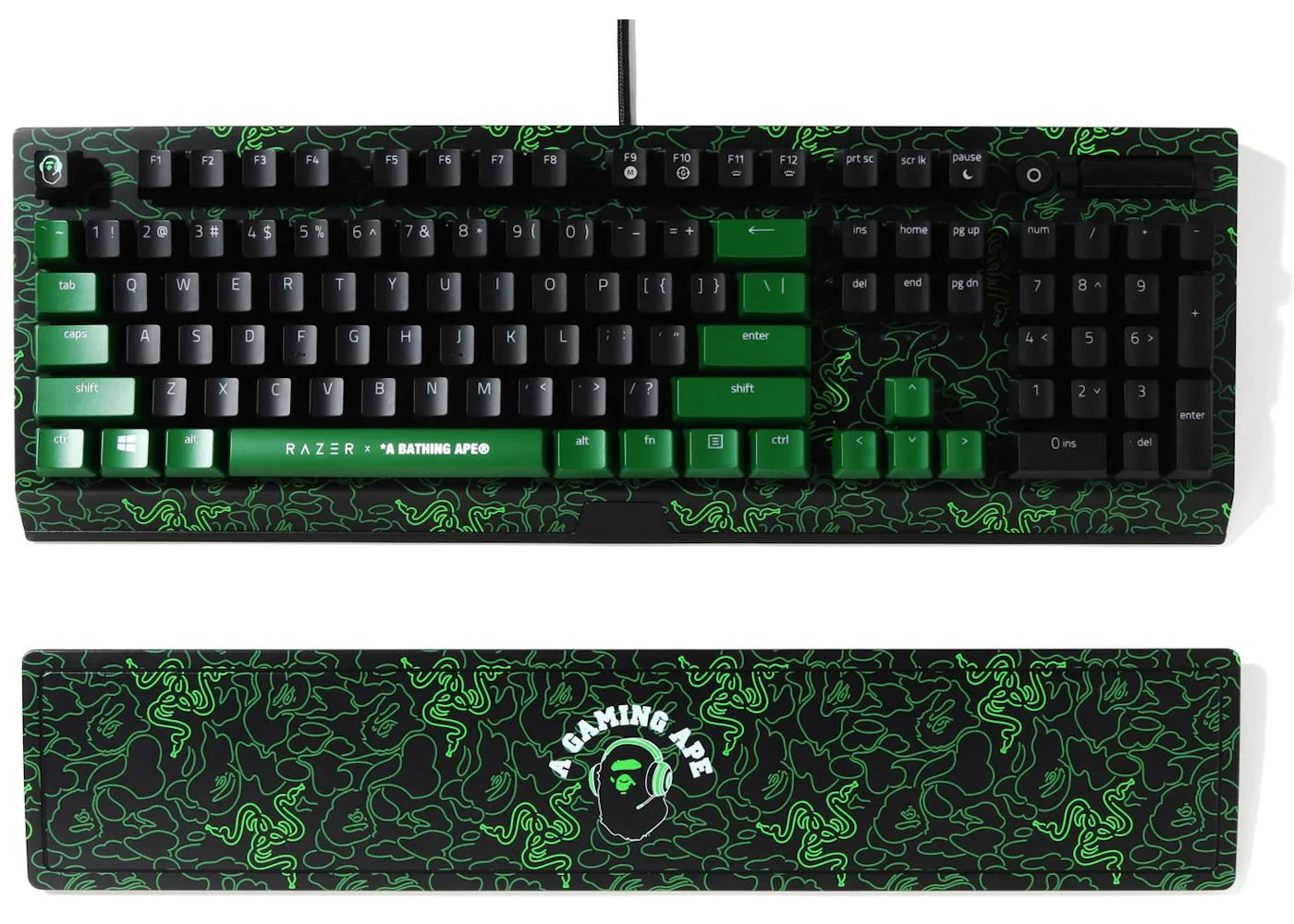 Razer x BAPE Neon Camo BlackWidow V3 Green Keyboard (US) RZ03-03543000-R3M1 - vue secondaire B