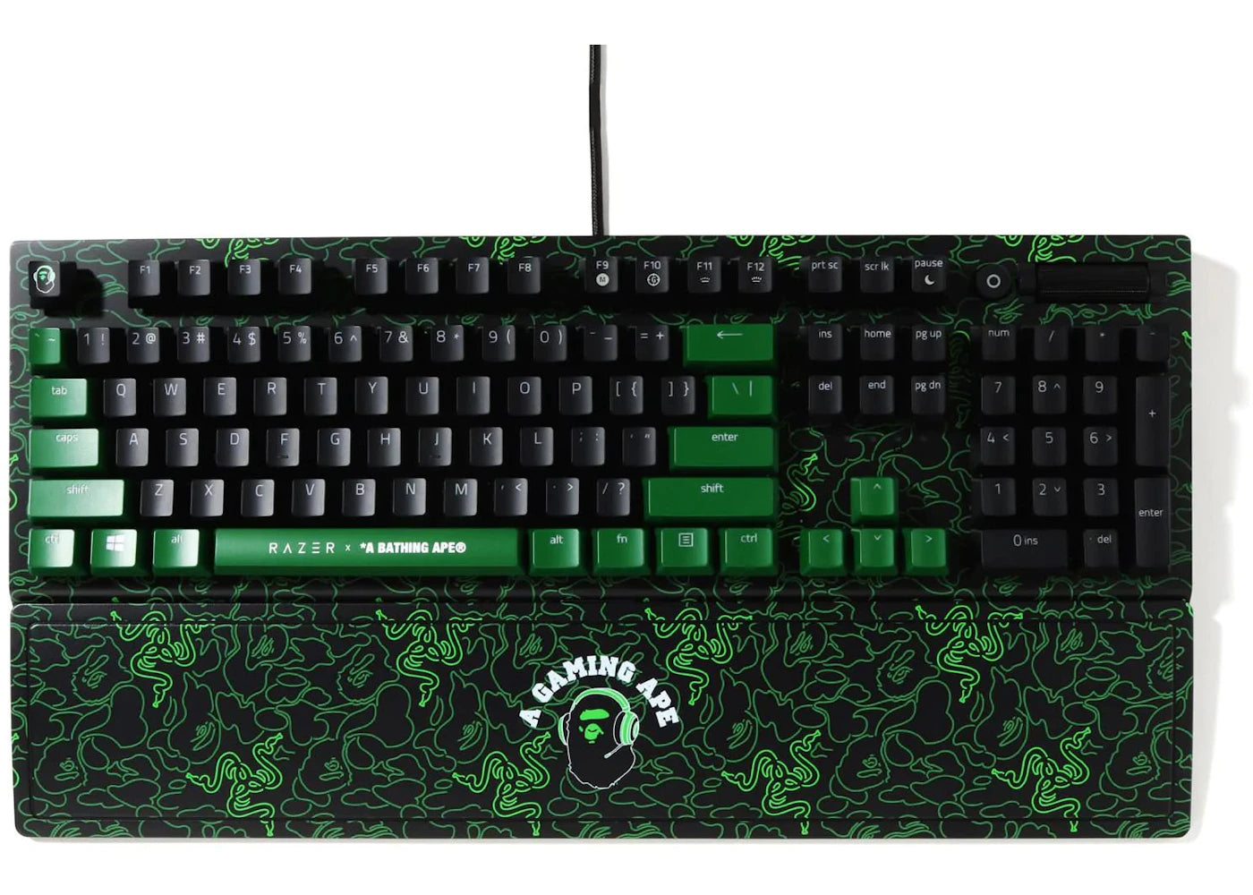 Razer x BAPE Neon Camo BlackWidow V3 Green Keyboard (US) RZ03-03543000-R3M1 - vue secondaire A