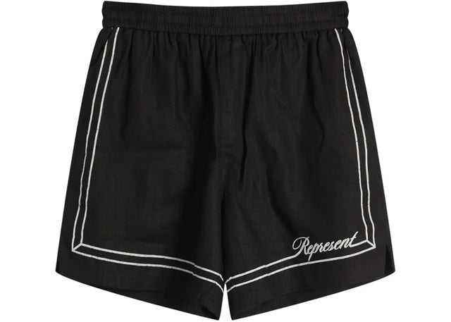 Represent Border Short Jet Black