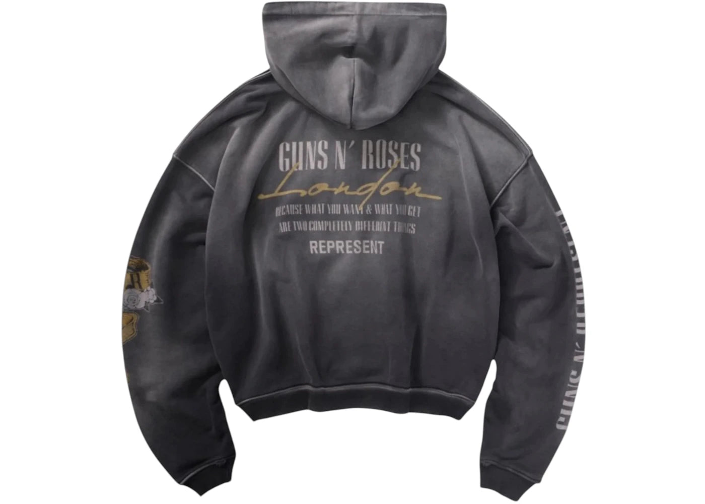 Represent MLM100760-04 GN'R Cross Zip Through Hoodie Black - vue secondaire B