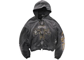 Represent MLM100760-04 GN'R Cross Zip Through Hoodie Black - vue 360