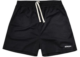Represent Mesh Shorts Washed Black - vue 360