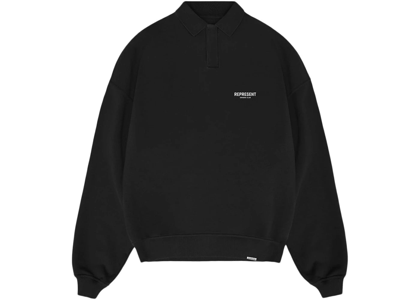 Represent Owners Club Long Sleeve Polo Sweater Black - vue secondaire A