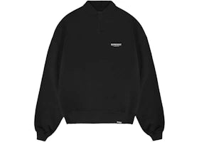 Represent Owners Club Long Sleeve Polo Sweater Black - authentic Represent apparel