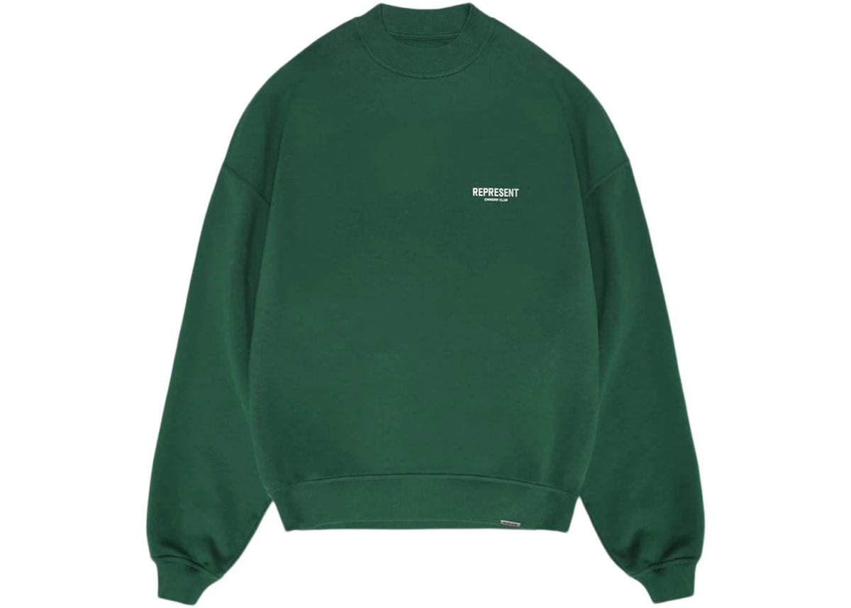 Represent Owner's Club Sweater Racing Green/White - vue secondaire A