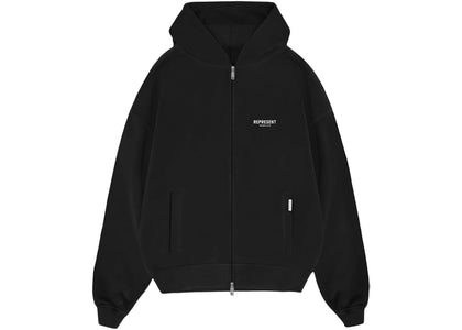 Represent Owners Club Zip Hoodie Black - authentic Represent apparel
