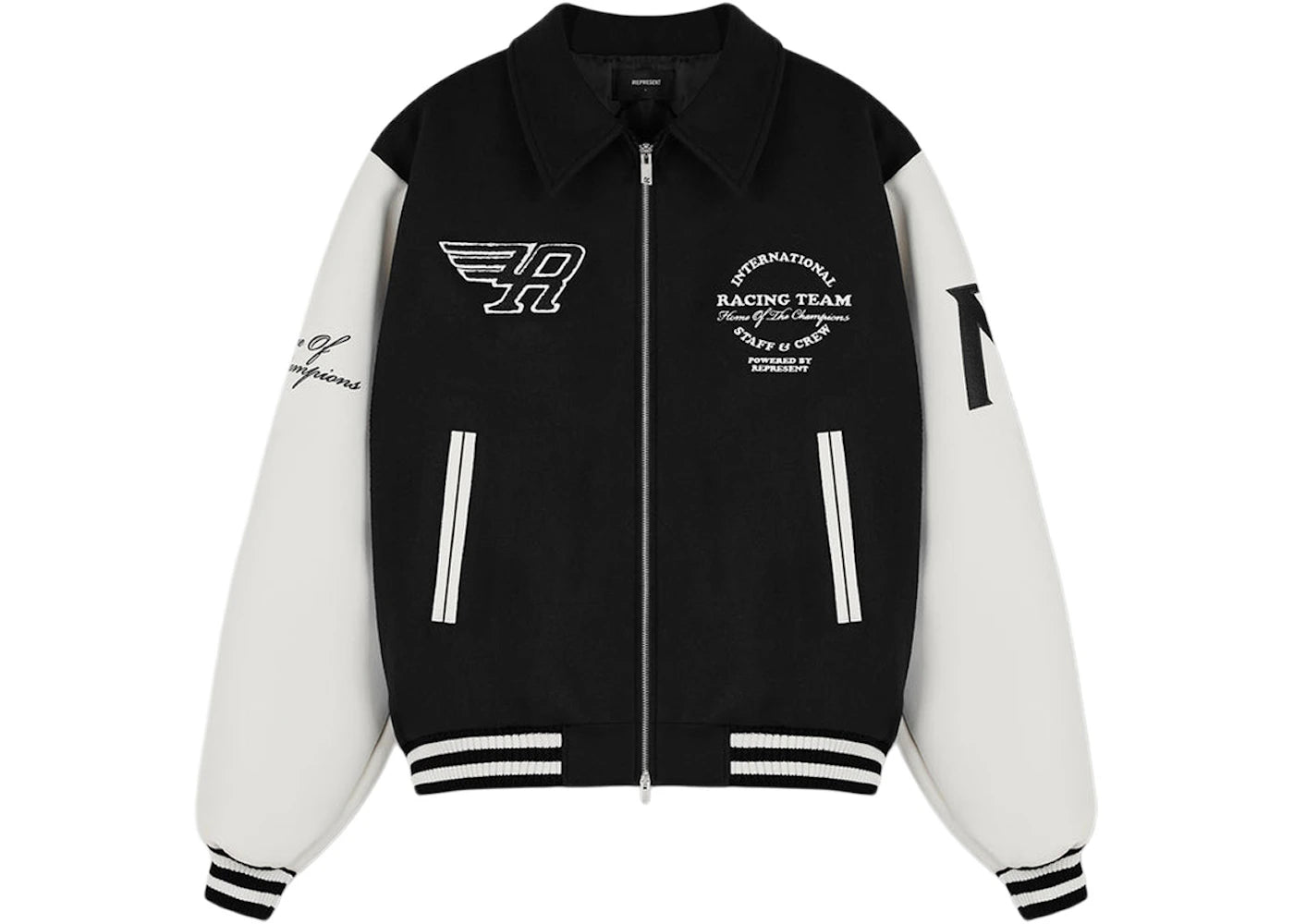Represent Racing Team Varsity Jacket Black/White - vue secondaire A