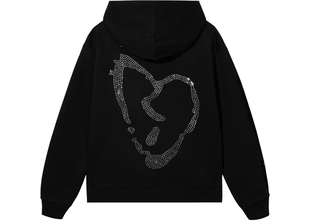 Revenge XXXTentacion Heartbreak Bejeweled Hoodie Black/Clear - vue secondaire B