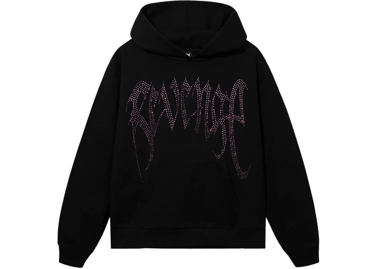 Revenge XXXTentacion Heartbreak Bejeweled Hoodie Black/Purple - vue secondaire A