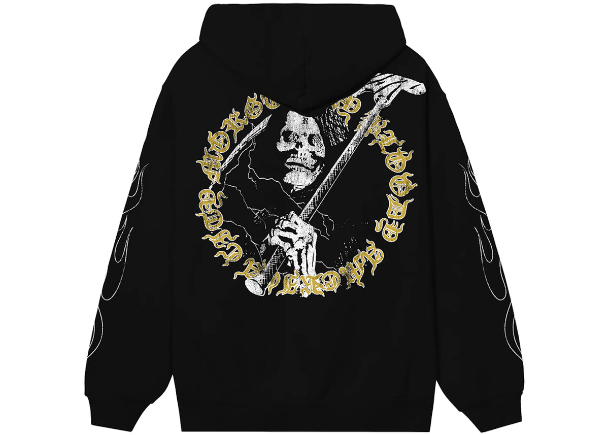 Revenge x City Morgue Grim Reaper Yellow Logo Hoodie Black - vue secondaire B