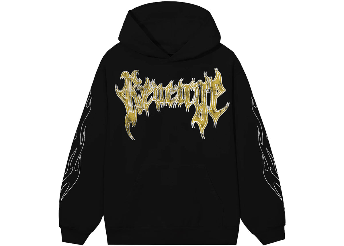 Revenge x City Morgue Grim Reaper Yellow Logo Hoodie Black - vue secondaire A