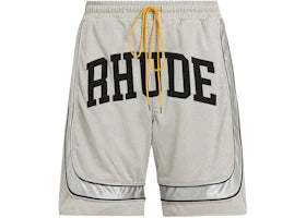 Rhude Baggy Mesh Collegiate Logo Shorts Grey/Silver