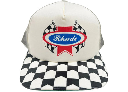 Rhude Chevron Rally Trucker Hat Off White - authentic Rhude product