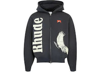 Rhude Eagle Pass Zip-Up Hoodie Vintage Black/White