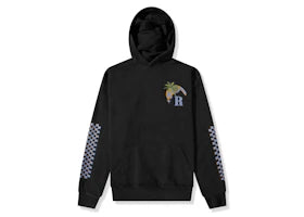 Rhude Moonlight Tropics Print Oversized Vintage Hoodie Black - vue 360
