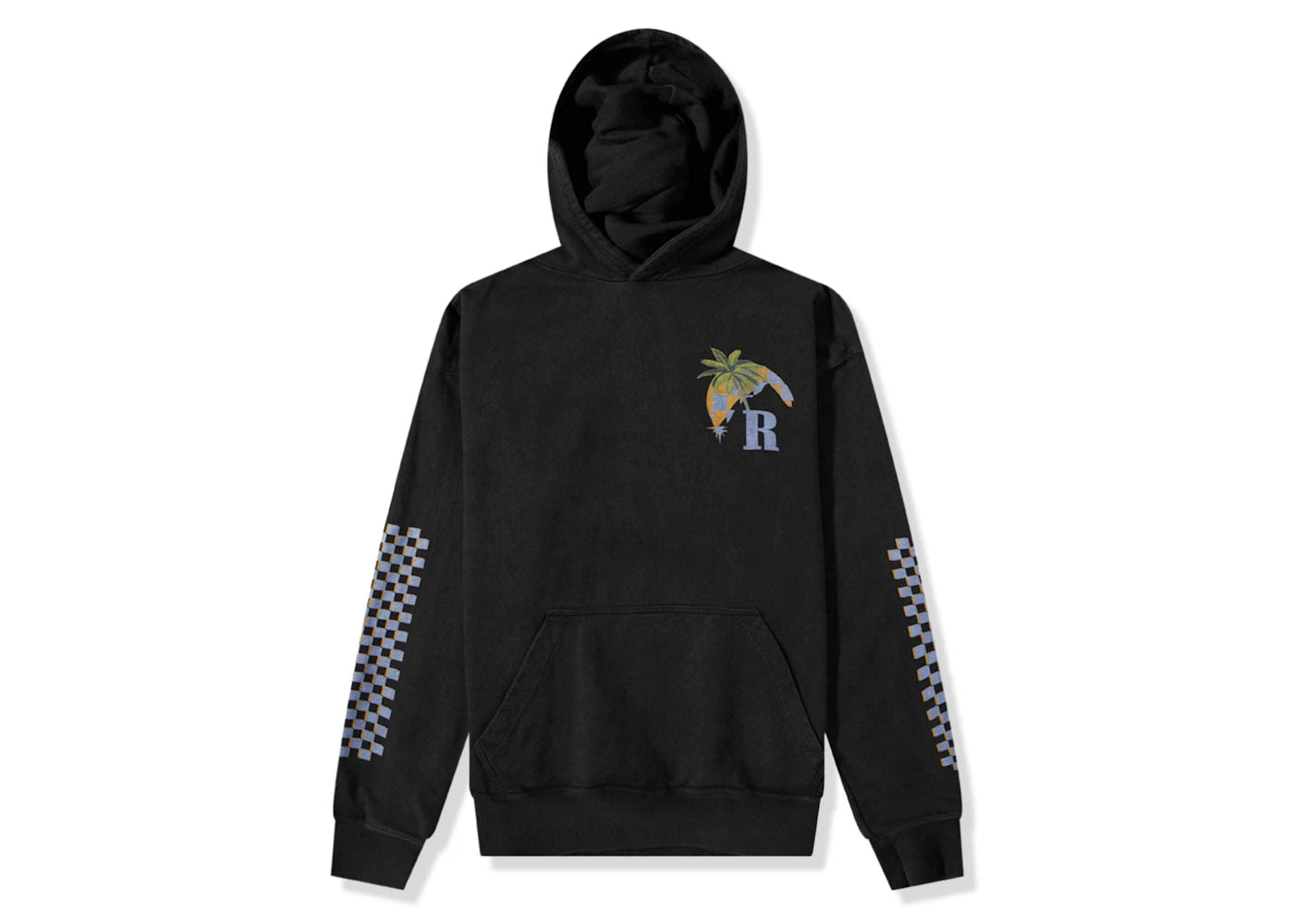 Rhude Moonlight Tropics Print Oversized Vintage Hoodie Black - vue secondaire A