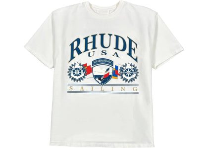 Rhude Usa Sailing Icon T-shirt Vintage White/Black - apparel view 2