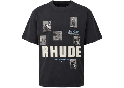 Rhude Winter 91 Rallye T-shirt Vintage Black/White/Blue - authentic Rhude apparel
