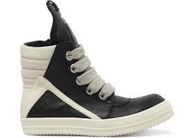 Rick Owens Concordians Jumbo Laced Geobasket Black Milk - vue 360