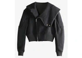 Rick Owens Cropped Hooded Flight Jacket Black - vue 360