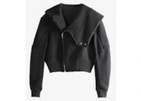 Rick Owens Cropped Hooded Flight Jacket Black