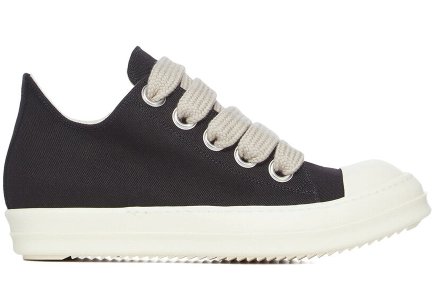 Rick Owens DRKSHDW Jumbolace Low Sneaks Black Milk - vue 360