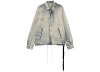 Rick Owens Denim Concealed Zipfront Giacca Jacket Mineral Pearl