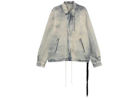 Rick Owens Denim Concealed Zipfront Giacca Jacket Mineral Pearl