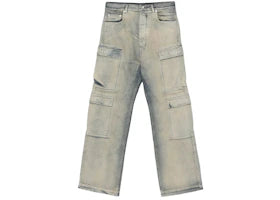 Rick Owens Denim Double Cargo Jeans Mineral Pearl - vue 360