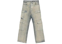Rick Owens Denim Double Cargo Jeans Mineral Pearl