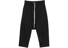 Rick Owens Drawstring Cropped Pants Black - authentic Rick Owens apparel
