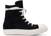 Rick Owens High Top Suede Sneakers Black Milk