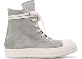Rick Owens High Top Suede Sneakers Dark Pearl Milk - vue 360