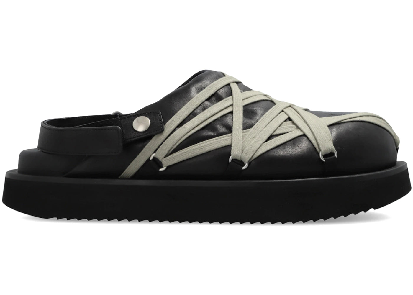 Rick Owens Padded Megalace Platform Sandals Black Pearl - vue secondaire A