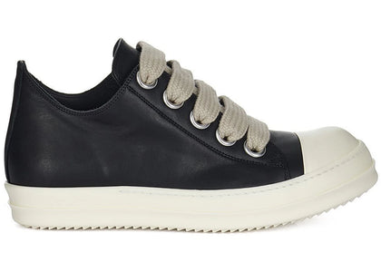 Rick Owens Temple Jumbolace Low Full Grain Cow Leather Black Milk - authentic Rick Owens sneakers