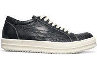 Rick Owens Vintage Low Sneaker Embossed Python Black Milk