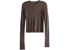Rick Owens Women's Cropped Rib Long Sleeve T-shirt Brown