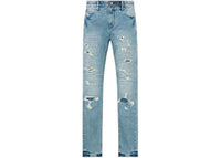 RtA Bryant Frayed Horizon Blue Skinny Jeans Blue