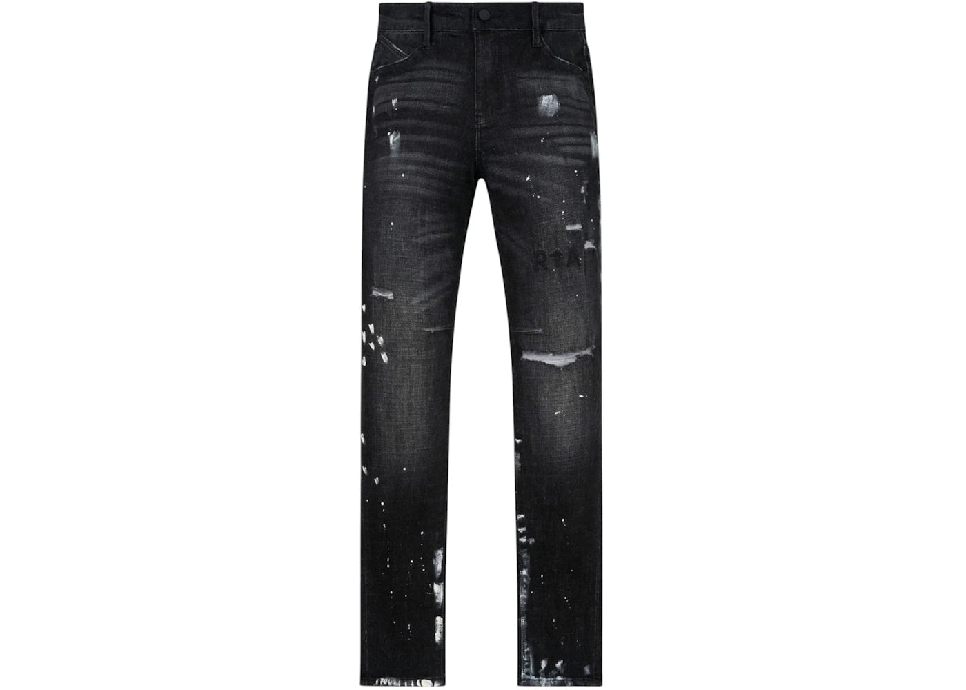 RtA Clayton Distressed Charcoal Paint Jean Black - vue 360