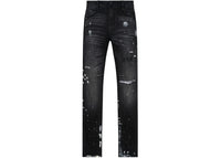 RtA Clayton Distressed Charcoal Paint Jean Black