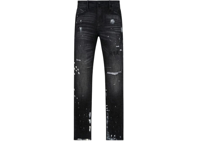 RtA Clayton Distressed Charcoal Paint Jean Black