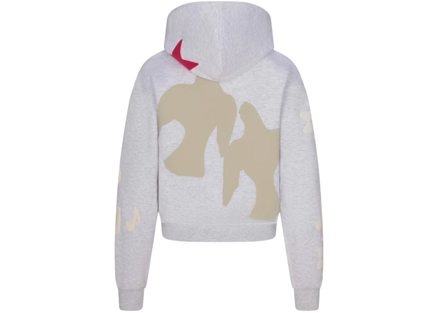SKIMS x Cactus Plant Flea Market Cotton Fleece Hoodie Light Heather Grey Teddy Bear Print - vue secondaire B
