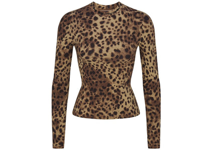 SKIMS x Dolce&Gabbana Cotton Jersey Long Sleeve T-Shirt Leopard sneakers - authentic SKIMS shoes