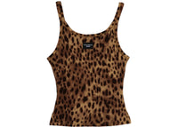 SKIMS x Dolce&amp;Gabbana Baumwollripp-Tanktop mit Leopardenmuster