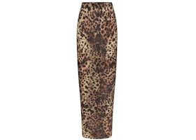 SKIMS x Dolce&Gabbana Milky Sheer Long Skirt Leopard